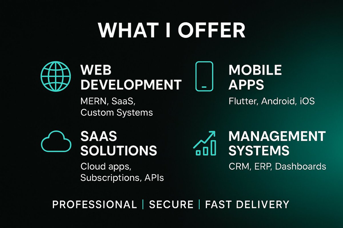 Theraymonie's tweet image. Need a Full-Stack Web & Mobile App Developer?
I build fast, secure & scalable apps for Android + iOS.
📲 Let’s turn your idea into reality.
#webapp #softwareandgamedevelopment #software #Website #MobileAppDevelopment #Flutter #iOS #Android