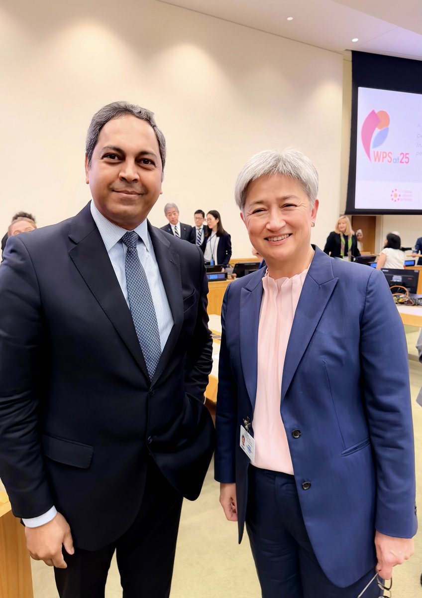 I had a great interaction with <a href="/SenatorWong/">Senator Penny Wong</a> on the sidelines of the <a href="/UN/">United Nations</a> General Assembly. In the current global #peace and #security context, <a href="/UN_Women/">UN Women</a>’s efforts to implement the women, peace, and security agenda are more critical now than ever.
#UNGA #UNGA80 #GSPLeadership