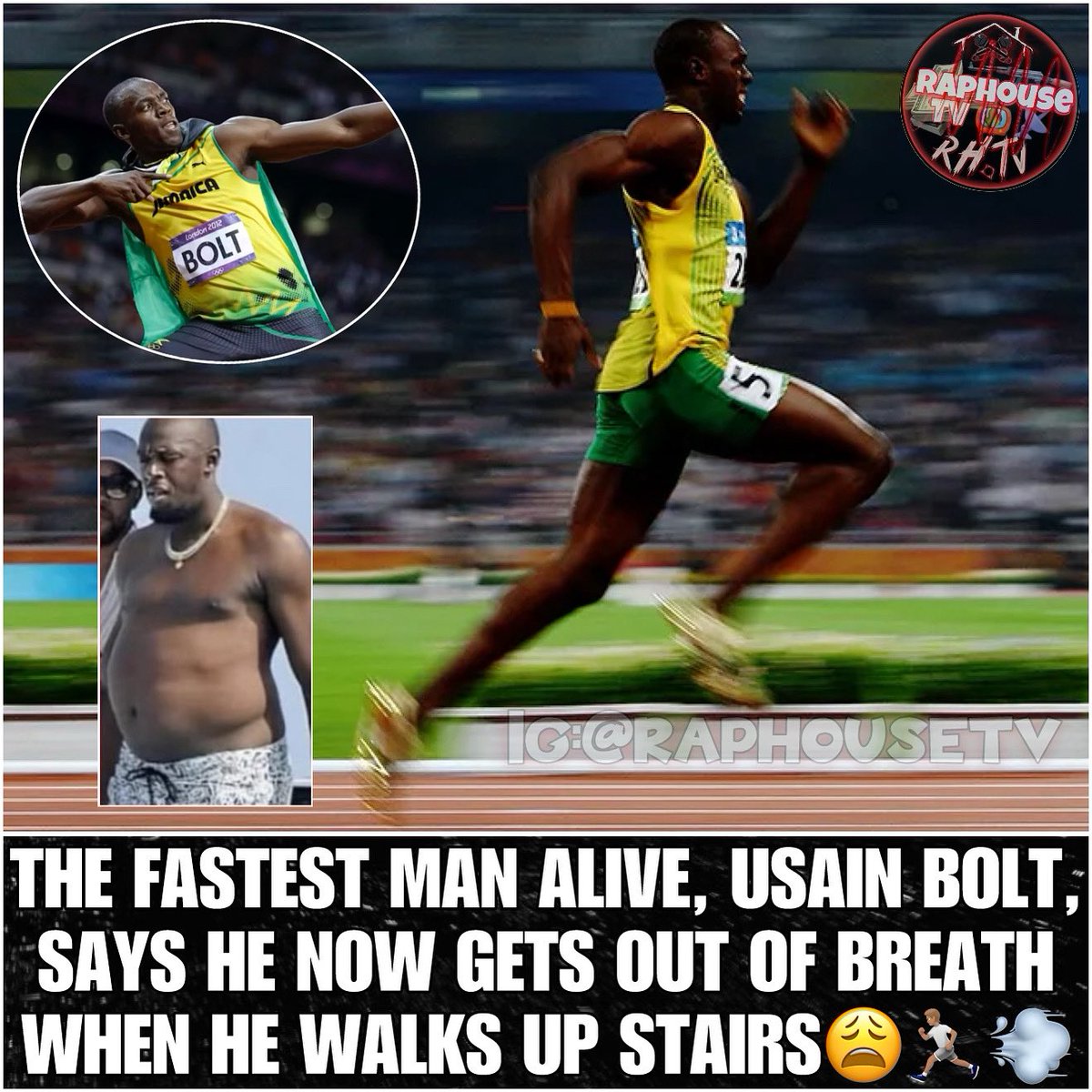 The Fastest Man Alive, Usain Bolt, Says He Now Gets Out Of Breath When He Walks Up Stairs 😩🏃🏽💨