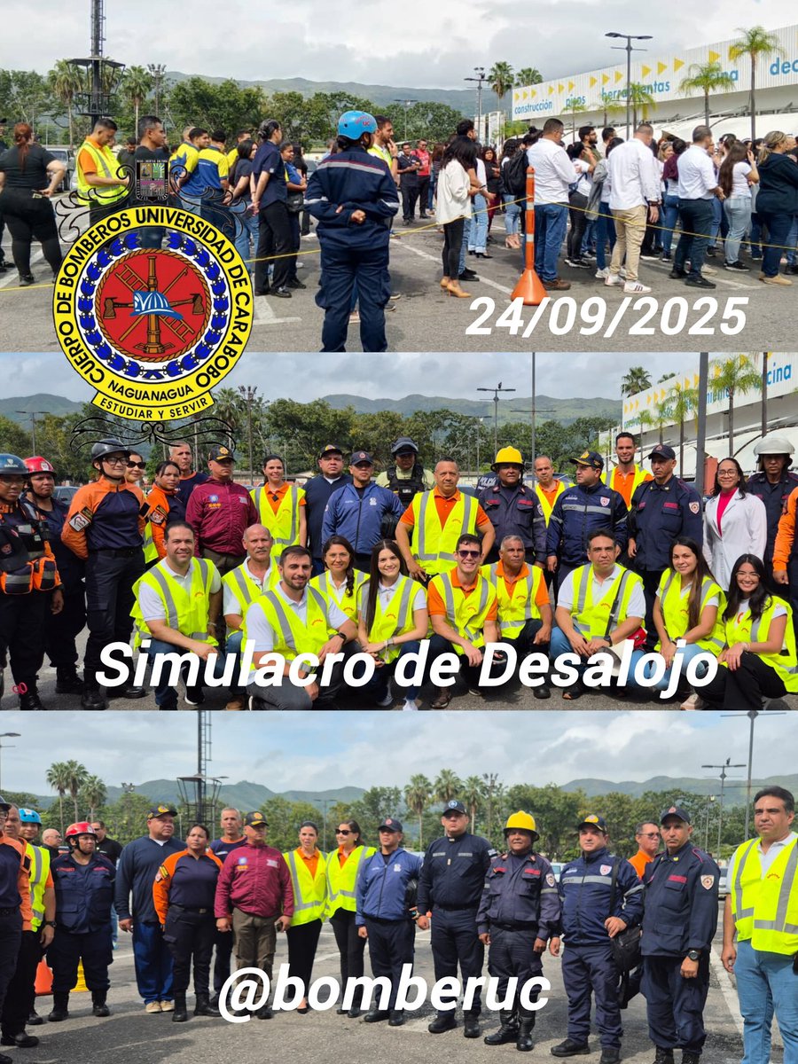 24/09/2025
Cuerpo de Bomberos de la Universidad de Carabobo participó en la coordinación, ejecución y evaluación de Simulacro de Desalojo, Centro Comercial La Granja, municipio Naguanagua 

<a href="/bomberuc/">Bomberos de la Universidad de Carabobo</a> 
Disciplina, Estudio, Abnegación