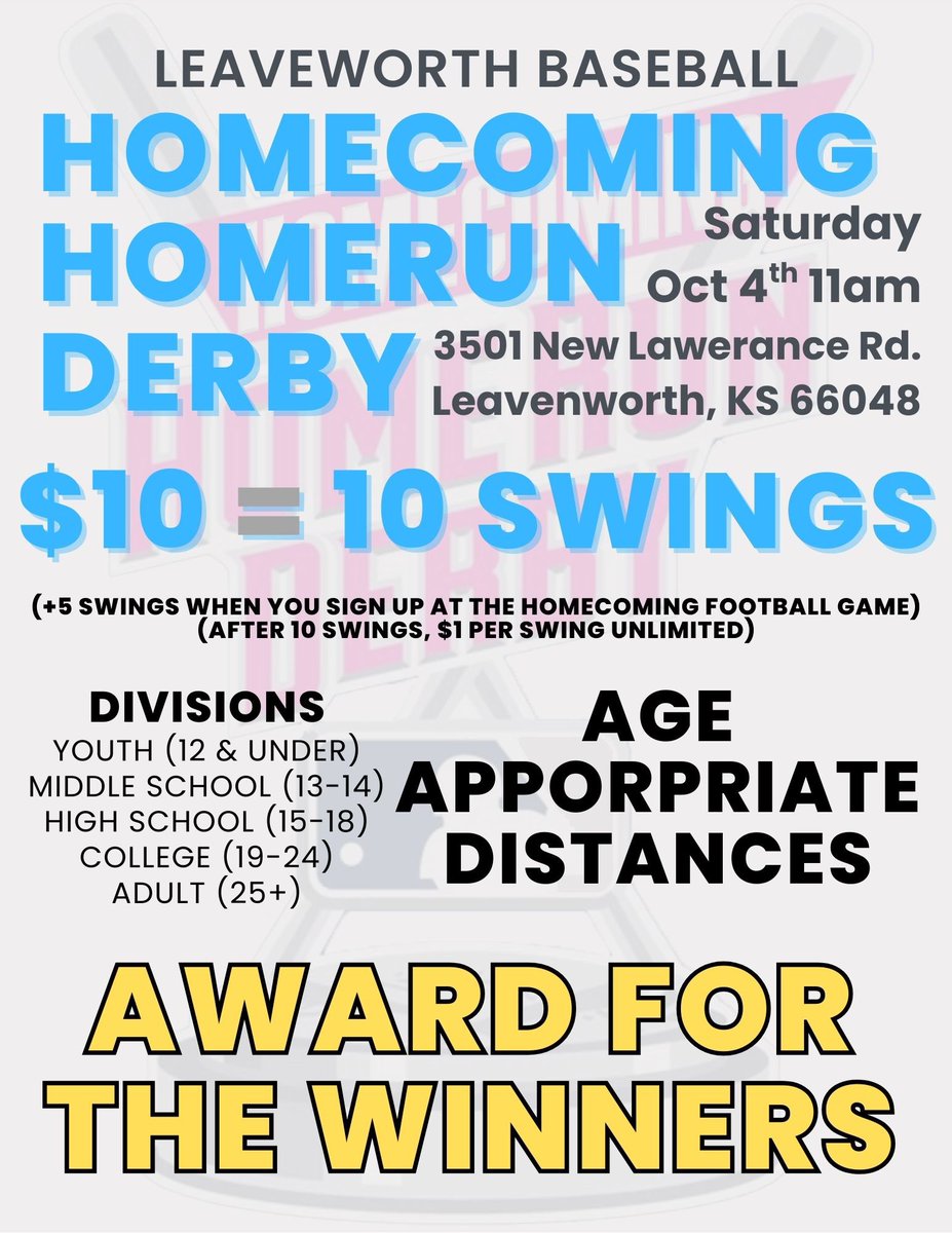 Come on out and support our boys by swinging for the fences! All proceeds go to buy baseballs for the season…hopefully we lose a few during the event!!! No preregistration required, show up ready to hit some 💣s! HoCo 🏈 game attendant earns more swings! #Elevate &amp; #Celebrate