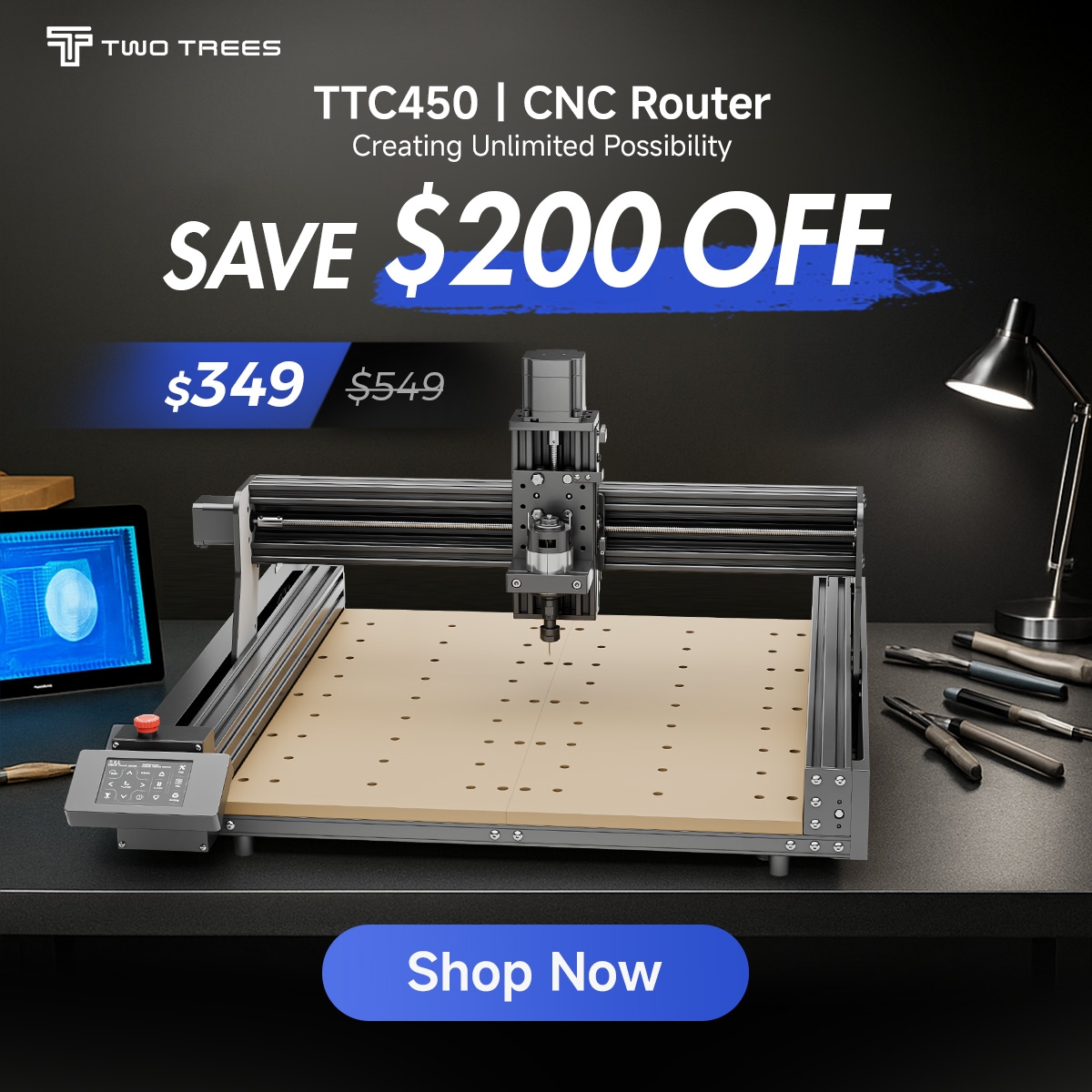 TwoTrees3d_'s tweet image. Hey guys! 👋
The Autumn Maker Sale from Two Trees is almost ending!
🚨 September 25th is the LAST DAY to grab amazing deals—save up to $500 off on CNC routers, laser engravers, and more.
Don’t miss out—jump on board now! 🛒
#TwoTrees #AutumnSale #LastDay #CNCRouter #LaserEngraver