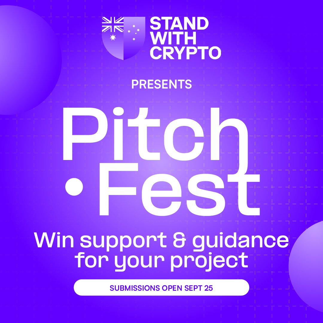 🚨 Announcing: SWC Pitch Fest 🇦🇺

We're proving to policymakers that Australia has immense talent and passion in the blockchain space, which can solve real issues for Australians.

Pitch your Web3 project for a chance to win:
🤝 Sessions w/ <a href="/coinbase/">Coinbase 🛡️</a> Australia
⚙️ Dev, audit,