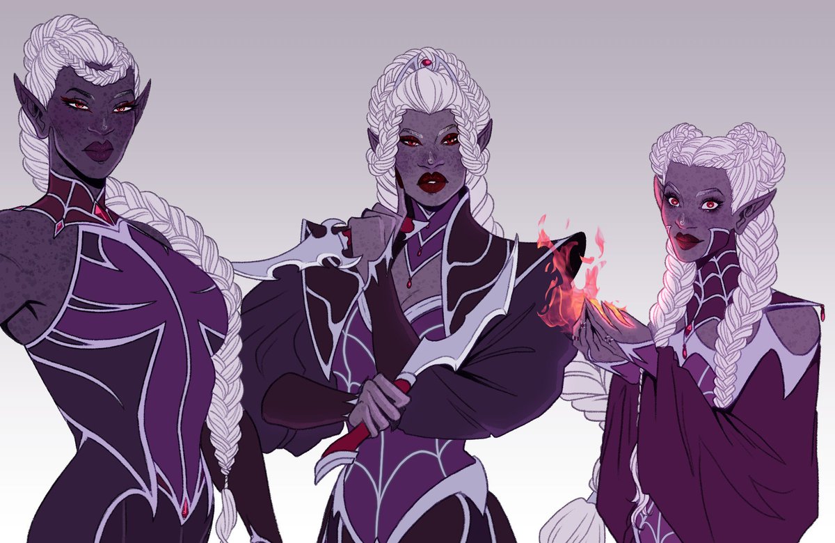 Sinizade (@samandriade) on Twitter photo Drow ladies wip🛐 Drow ladies wip🛐