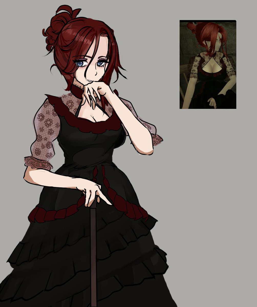 johnneytoast's tweet image. Eliza&apos;s gorgeous noctiurna dress fit for a nobility.
#OSRPBlackwell #OSRPart #BloodflameArt