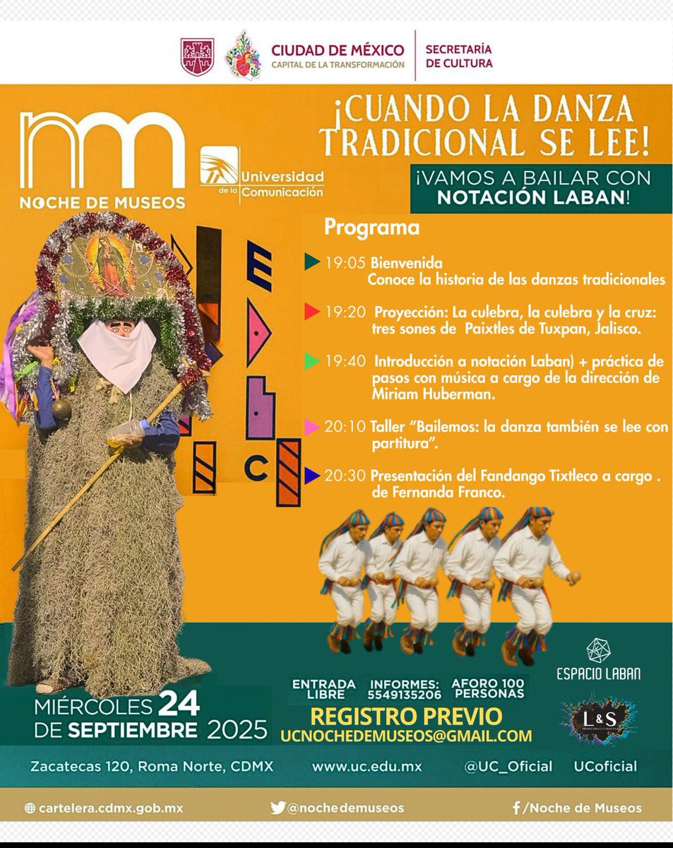 Mañana miércoles 24 de septiembre habrá noche de museos en la universidad de la comunicación. No olviden registrarse!!!!!