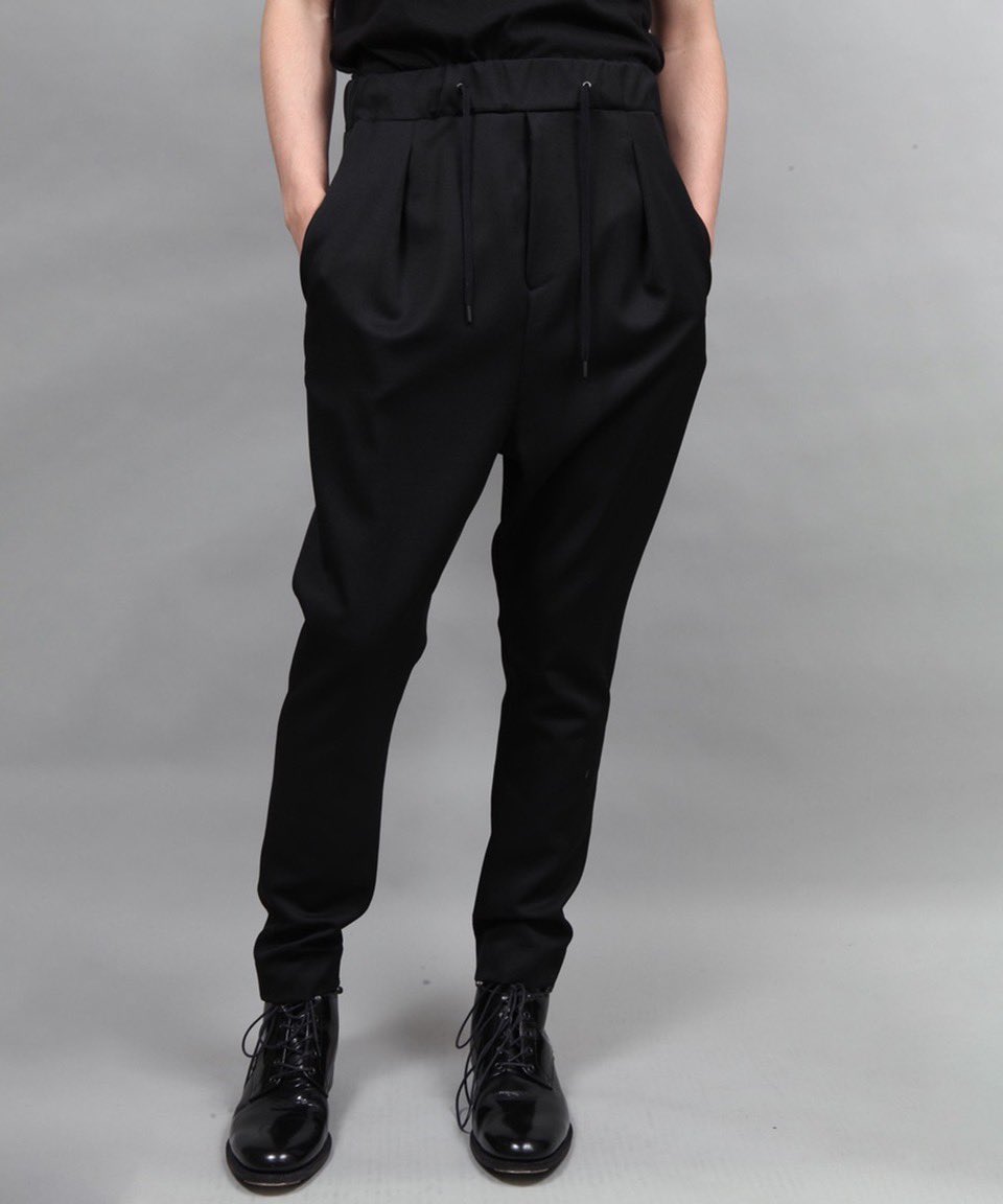 ato アトウ サルエルパンツ ブラック サイズ46 ATO ジーンズ STRETCH DENIM SARROUEL PANTS メンズ : ZOZOTOWN