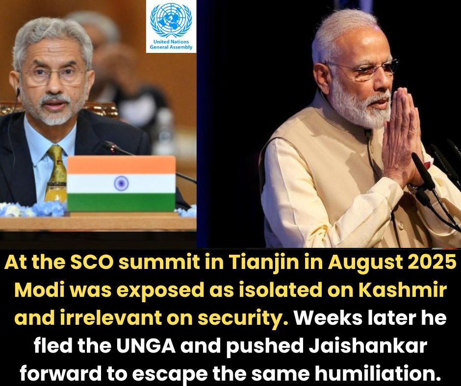 OopsW4262's tweet photo. #Modi bolts from #UNGA25 after facing the heat of #SCOTianjin humiliation. when the slogans end & the reality begins, escape becomes the only option. #ModiEmbarrassed #IndiaExposed #TheycalllHimOG #朝ドラあんぱん #ENHYPEN #SB19 #MFW #FENDISS26 #BANGCHANxMFW25 #WilliamEst https://t.co/4thaRIxfns