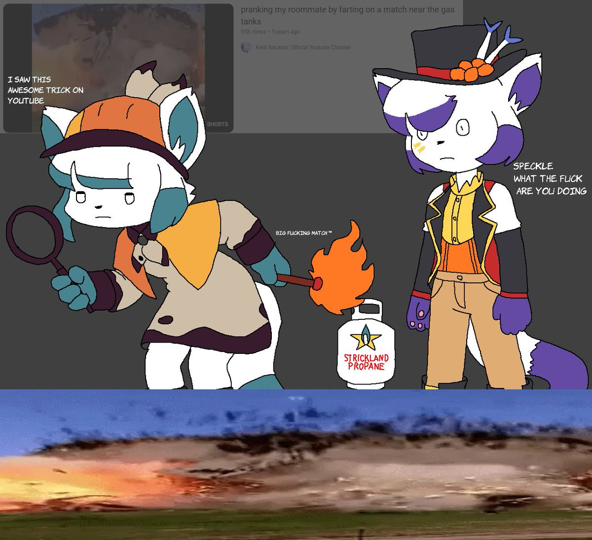 BlinxCat's tweet image. Speckle&apos;s epic prank 

Based off an incident that happened in a voice call while playing a game #yonkagorfanart