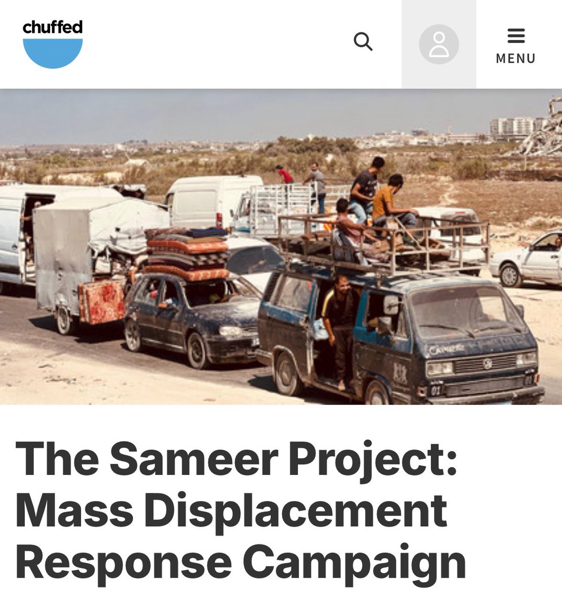if you get money, give money -

Donate to the Sameer Project in Gaza:
chuffed.org/project/149178…