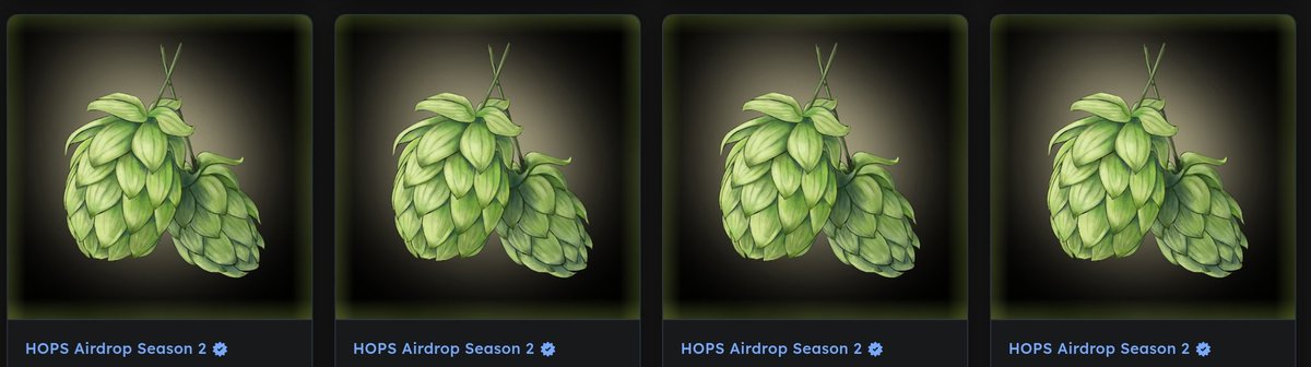 🙏A big THANK YOU to <a href="/HopsOnCardano/">HOPS on Cardano</a> for my latest HOPS Airdrop Season 2.
🥳These bad boys are staked for daily $BEER rewards.
🍺Tag a $BEER lover, friend.

#SomethingsBrewing #LetsBrewTogether 
#Cardanocommunity $ADA
