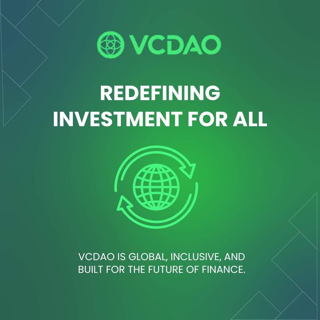 vcdao_official's tweet photo. Redefining Investment for All ๐
VCDAO is global, inclusive, and built for the future of finance.
Join us at ๐ย https://t.co/P3suKHSVdk
X: https://t.co/08gA5ZuIwDย
Instagram: https://t.co/wR7uR2jgmL
#GlobalFinance #VCDAO #DecentralizedFuture #CryptoCommunity #BlockchainOpportunities