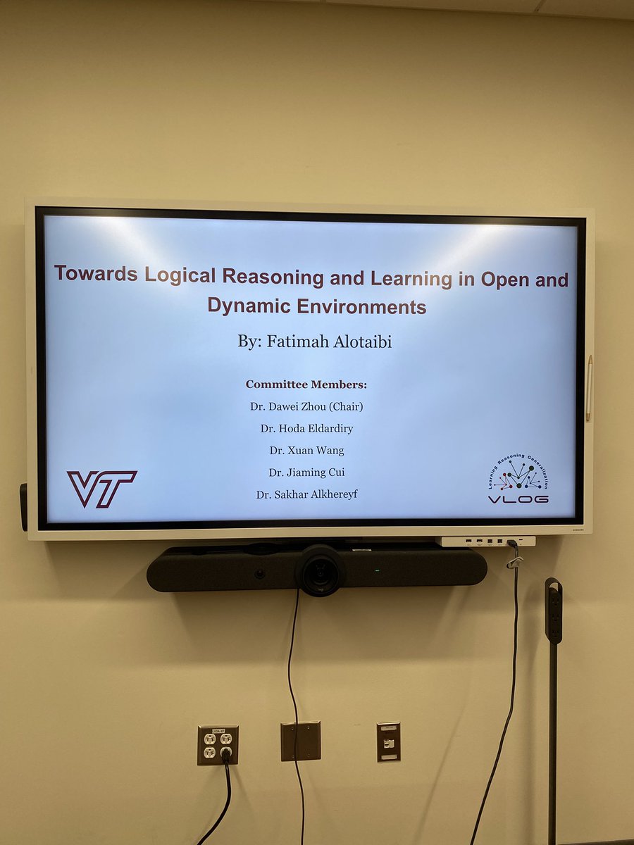 CsFatimah's tweet photo. بحمد الله وعظيم فضله، اجتزت اليوم مناقشة رسالة الدكتوراه بنجاح، تحت عنوان:
Towards Logical Reasoning and Learning in Open and Dynamic Environments
في علوم الحاسب – الذكاء الاصطناعي من جامعة Virginia Tech. https://t.co/1nOCuj7gNt