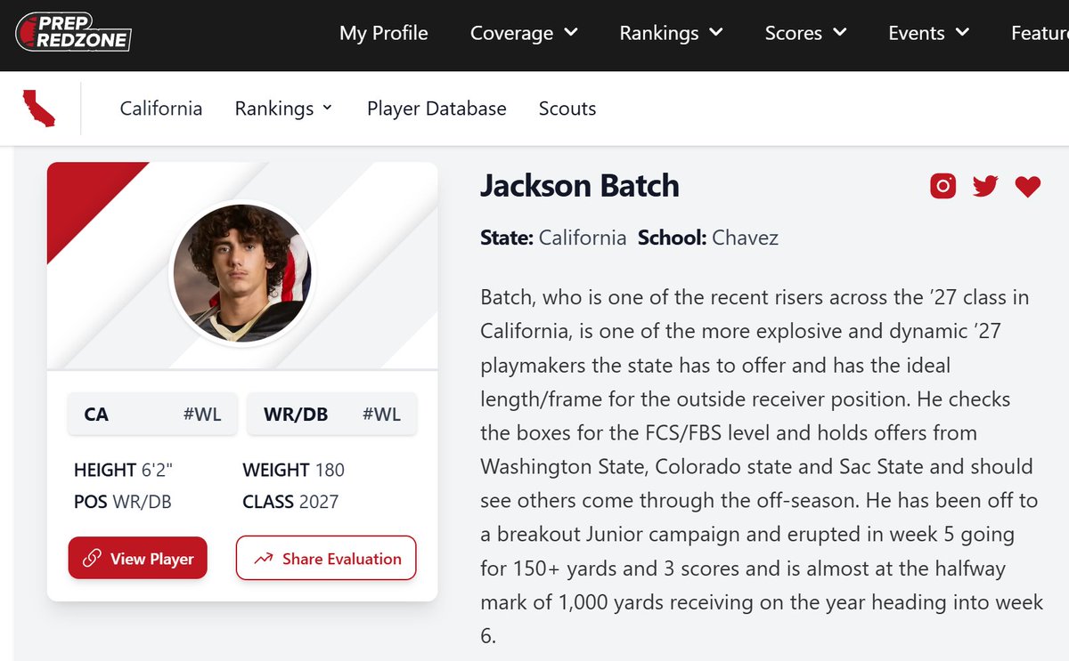 Thank you Mr. Gregorian and Prep Red Zone! <a href="/PrepRedzoneCA/">Prep Redzone California</a> <a href="/PGregorian/">Paul Gregorian</a> .  Very Grateful for the evaluation and recognition as a "Top 5 Stat Stud" Lets Go! 

<a href="/BrandonHuffman/">Brandon Huffman</a> <a href="/GregBiggins/">Greg Biggins</a> <a href="/JReyes_NP/">Jordan Reyes</a> <a href="/GHoward_Scout/">Gary Howard -Scout</a> <a href="/PGregorian/">Paul Gregorian</a> <a href="/ttherzog/">Coach Trent Herzog</a> <a href="/BlackHatFootbal/">Richard T. Estrada</a> <a href="/_Vc_209/">vince carter</a> <a href="/CoachDGraves7/">Derek Graves</a>