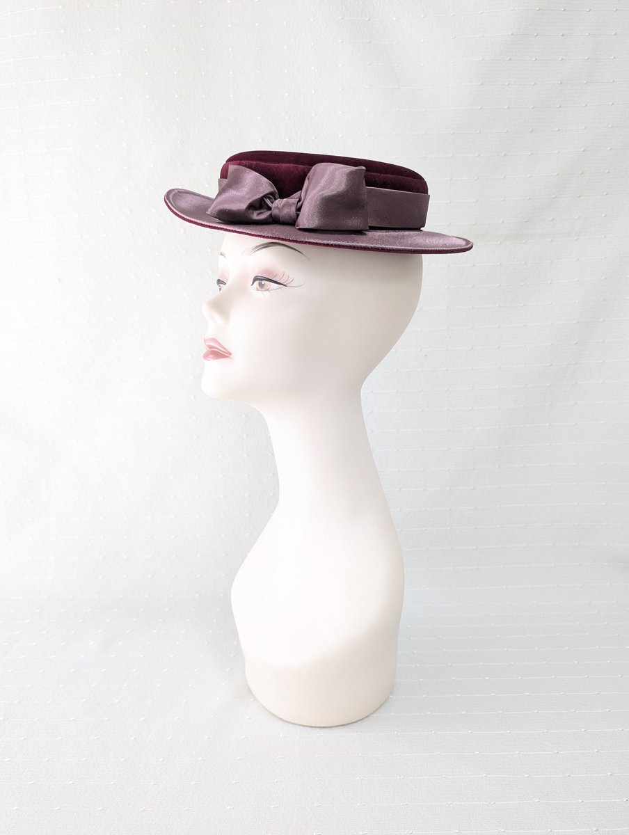 アノンハット 小公女のボンネット ボルドー×ピンク