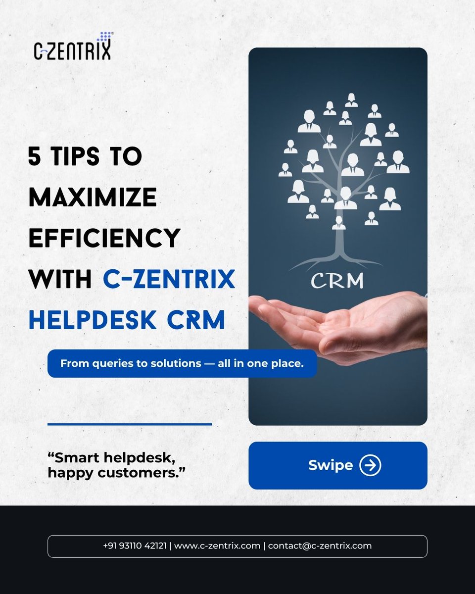 czentrix's tweet image. Boost your support game with C-Zentrix Helpdesk CRM 🚀

Here are 5 tips to streamline ticketing, manage workflows, and delight customers. 💡✨
Discover how 👉 c-zentrix.com

#HelpdeskCRM #CustomerService #CX #Czentrix #SupportSolutions