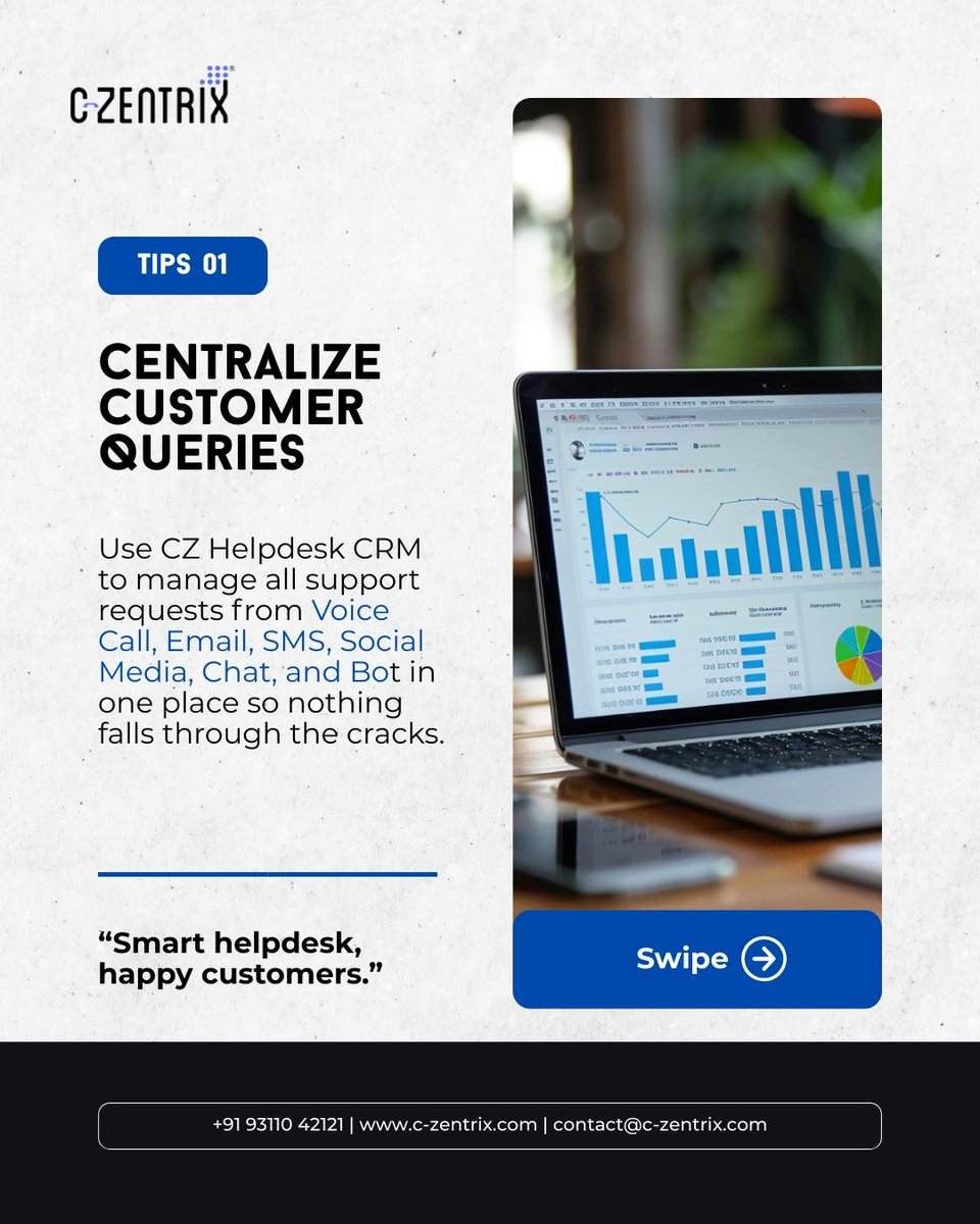 czentrix's tweet image. Boost your support game with C-Zentrix Helpdesk CRM 🚀

Here are 5 tips to streamline ticketing, manage workflows, and delight customers. 💡✨
Discover how 👉 c-zentrix.com

#HelpdeskCRM #CustomerService #CX #Czentrix #SupportSolutions