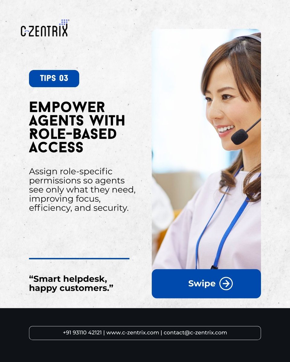 czentrix's tweet image. Boost your support game with C-Zentrix Helpdesk CRM 🚀

Here are 5 tips to streamline ticketing, manage workflows, and delight customers. 💡✨
Discover how 👉 c-zentrix.com

#HelpdeskCRM #CustomerService #CX #Czentrix #SupportSolutions