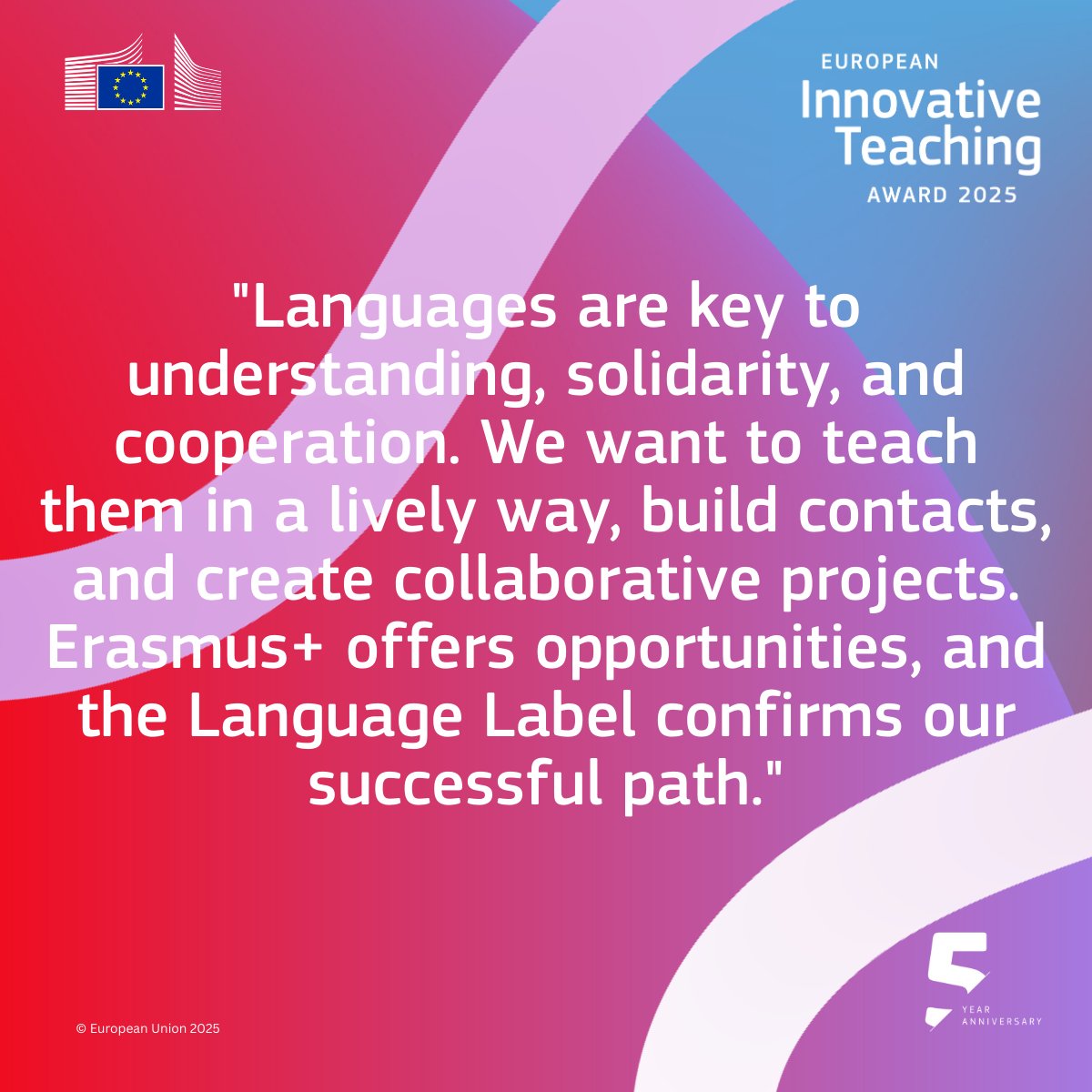 🚀 Breaking news! The #EITA2025 now includes two new categories: Adult education and the European Language Label.

We’re celebrating innovation in lifelong learning &amp; language teaching—empowering learners of all ages and backgrounds.

Discover more👉link.europa.eu/J87QRg
