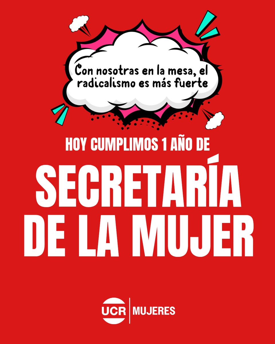 Con nosotras en las mesas, el radicalismo es más fuerte 💜✊🏻

Hoy cumplimos 1 año de Secretaría de la Mujer en la <a href="/UCRNacional/">Unión Cívica Radical</a>
¡Seguimos construyendo democracia paritaria! Felicitaciones a todas y gracias <a href="/lorematzen/">Lorena Matzen</a> por tomar la posta! 🤗💪🏼