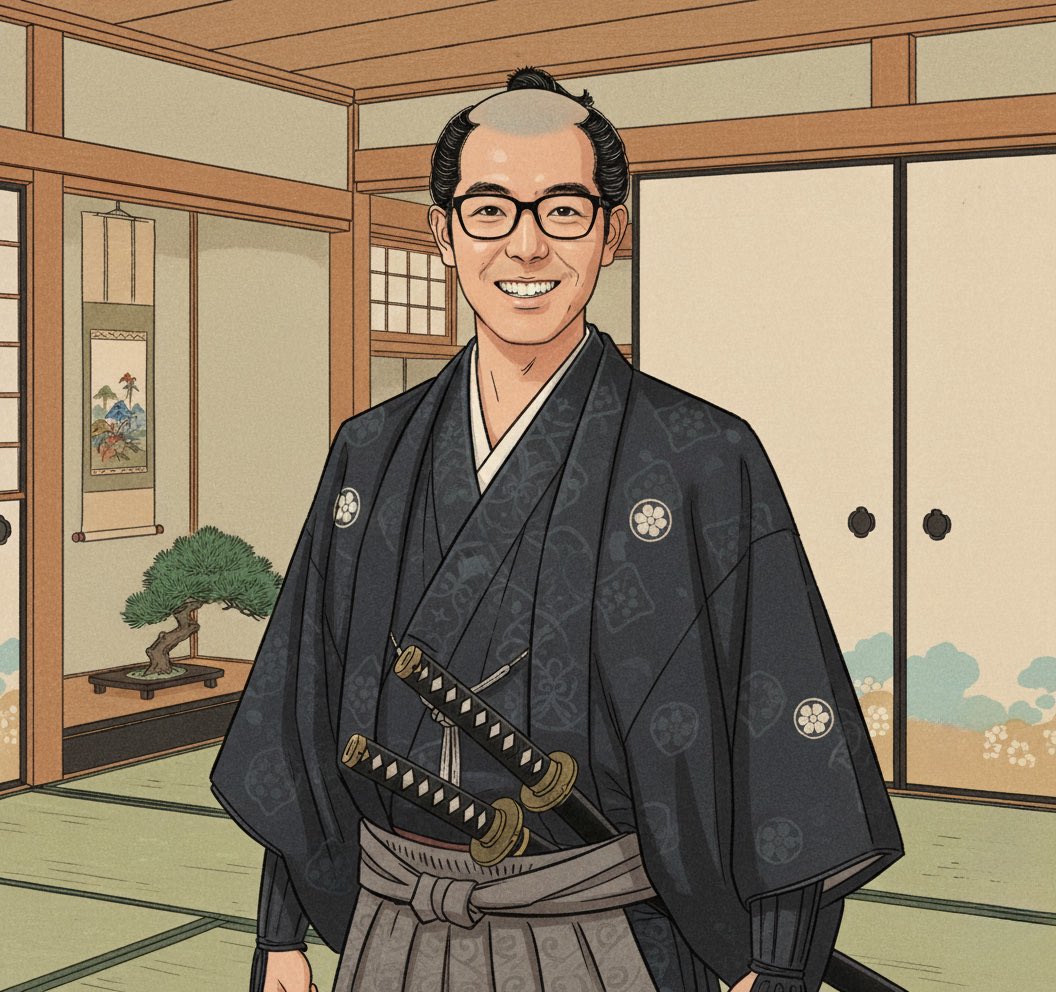 webdesigner_go's tweet image. 拙者、婚活中でござる！婚活侍である！
自分の顔を江戸の人に。NanoBanana楽しいね😃