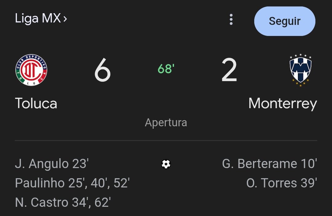 El que la está pasando espectacular en la noche de miércoles es el Monterrey. 🇲🇽