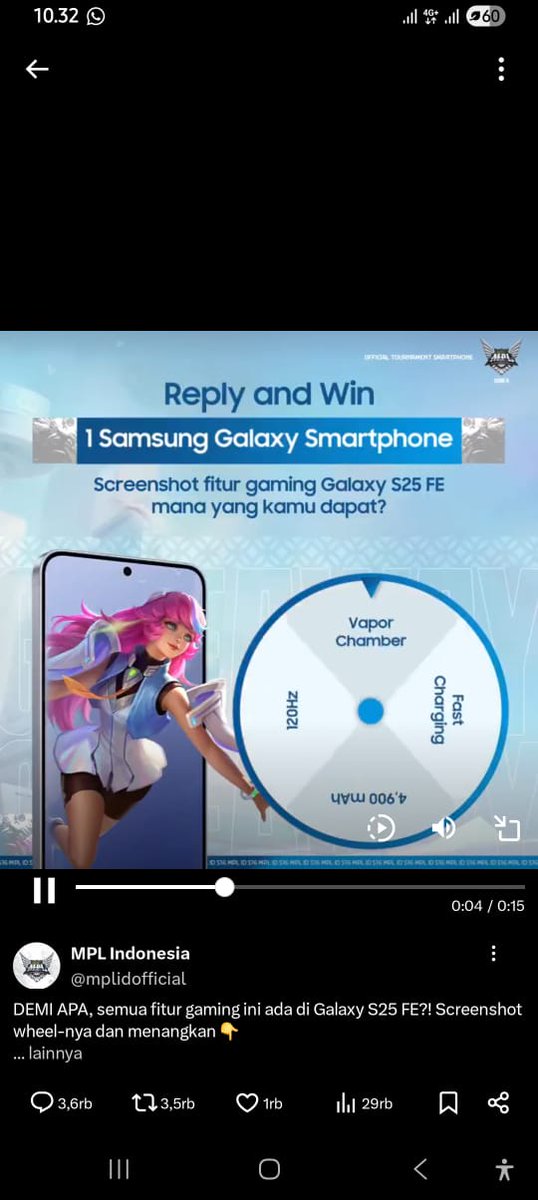 dalmitamarni's tweet photo. @mplidofficial Gaming marathon jadi lebih fun karena Vapor Chamber jaga suhu #GalaxyS25 FE #BeneranWorthIt #S25FEGoodGame https://t.co/BidH0z4Lwc