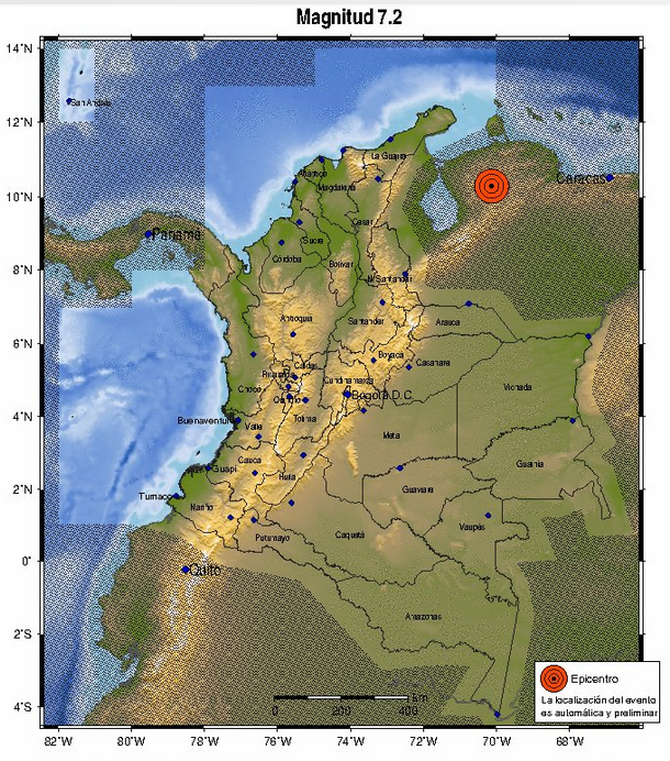 VenezuelaVirtud's tweet photo. Vuelve a temblar fuertemente en Venezuela 
Magitud 7.2. 
Estén atentos en toda Venezuela y tómen precausiones ante los sismos. 
#ALERTA #TEMBLOR #SISMO #Venezuela https://t.co/O5Hi6s7QZM