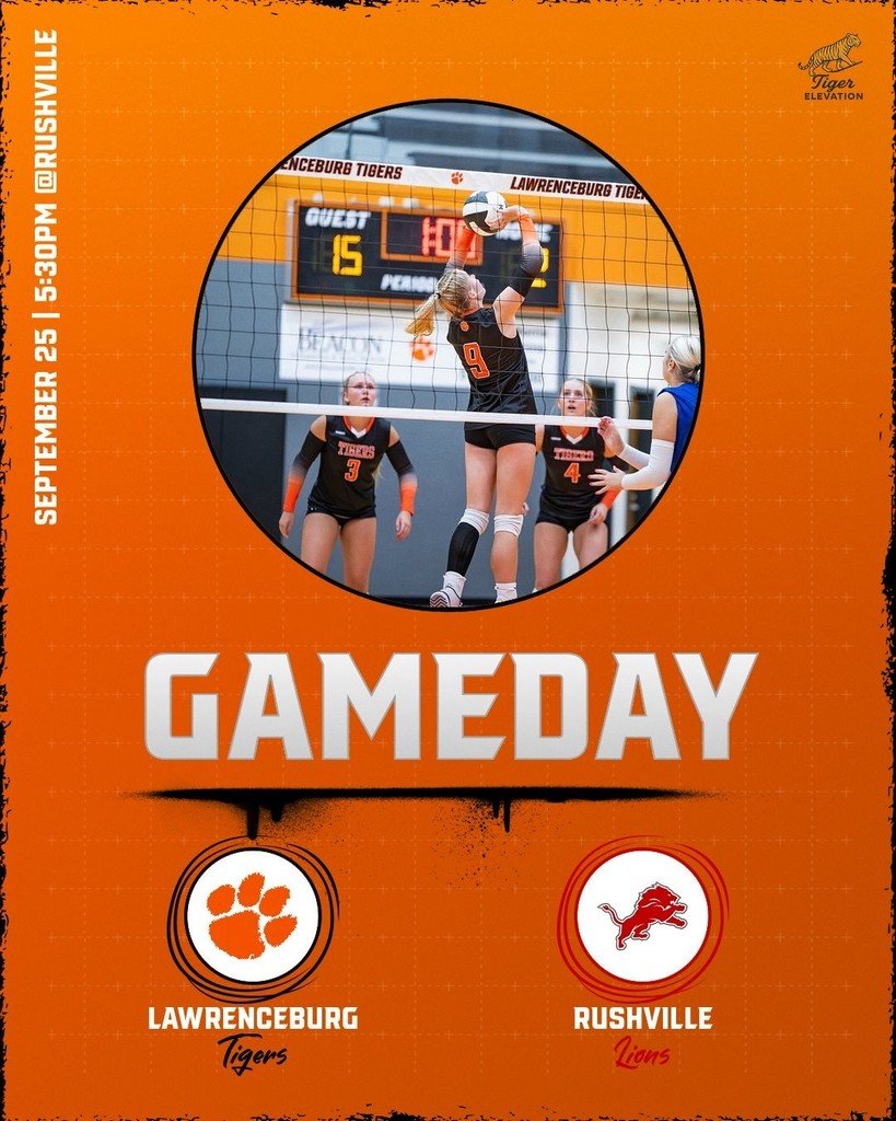 The Tigers Volleyball team takes the road on September 25 to take on the Rushville Lions. Good Luck Tigers!