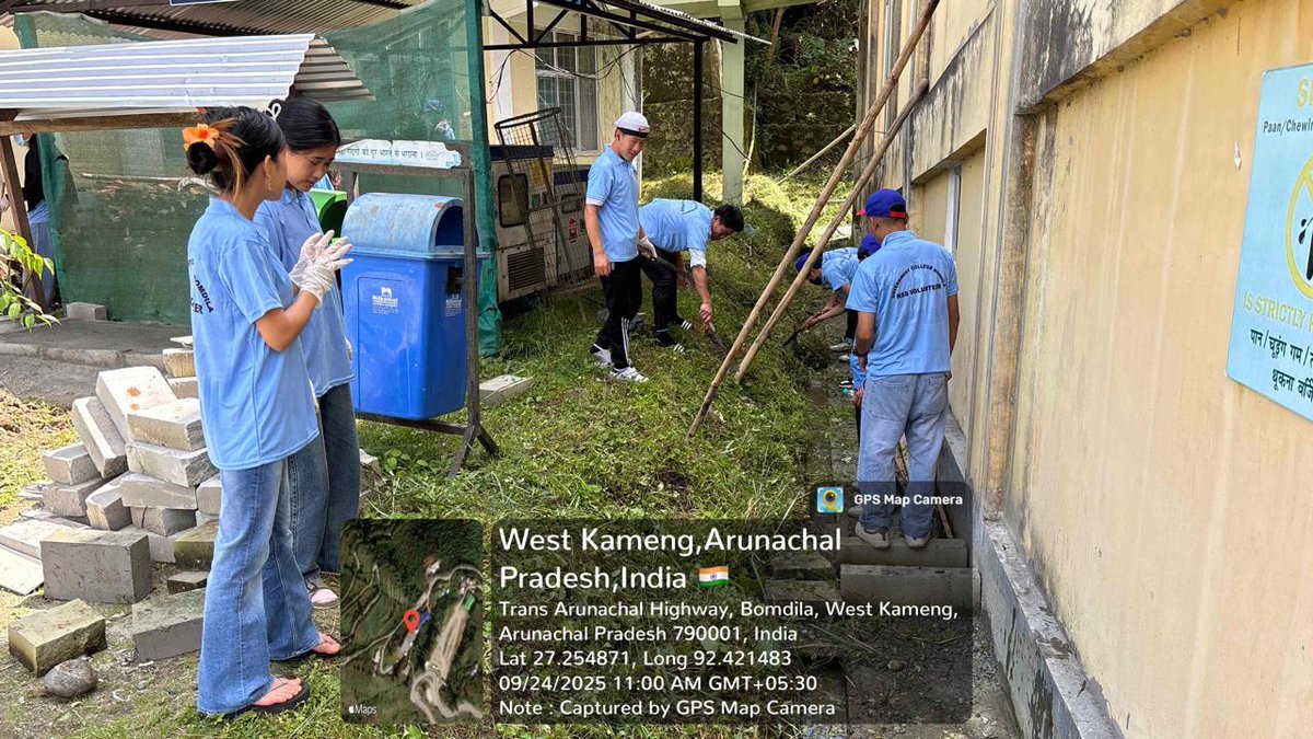 GCBNSSunit's tweet photo. On NSS Day, we commemorated the occasion by organising cleanliness drive at the college as part of the "Swachhata Hi Seva" campaign. https://t.co/dMep2SaL9U
