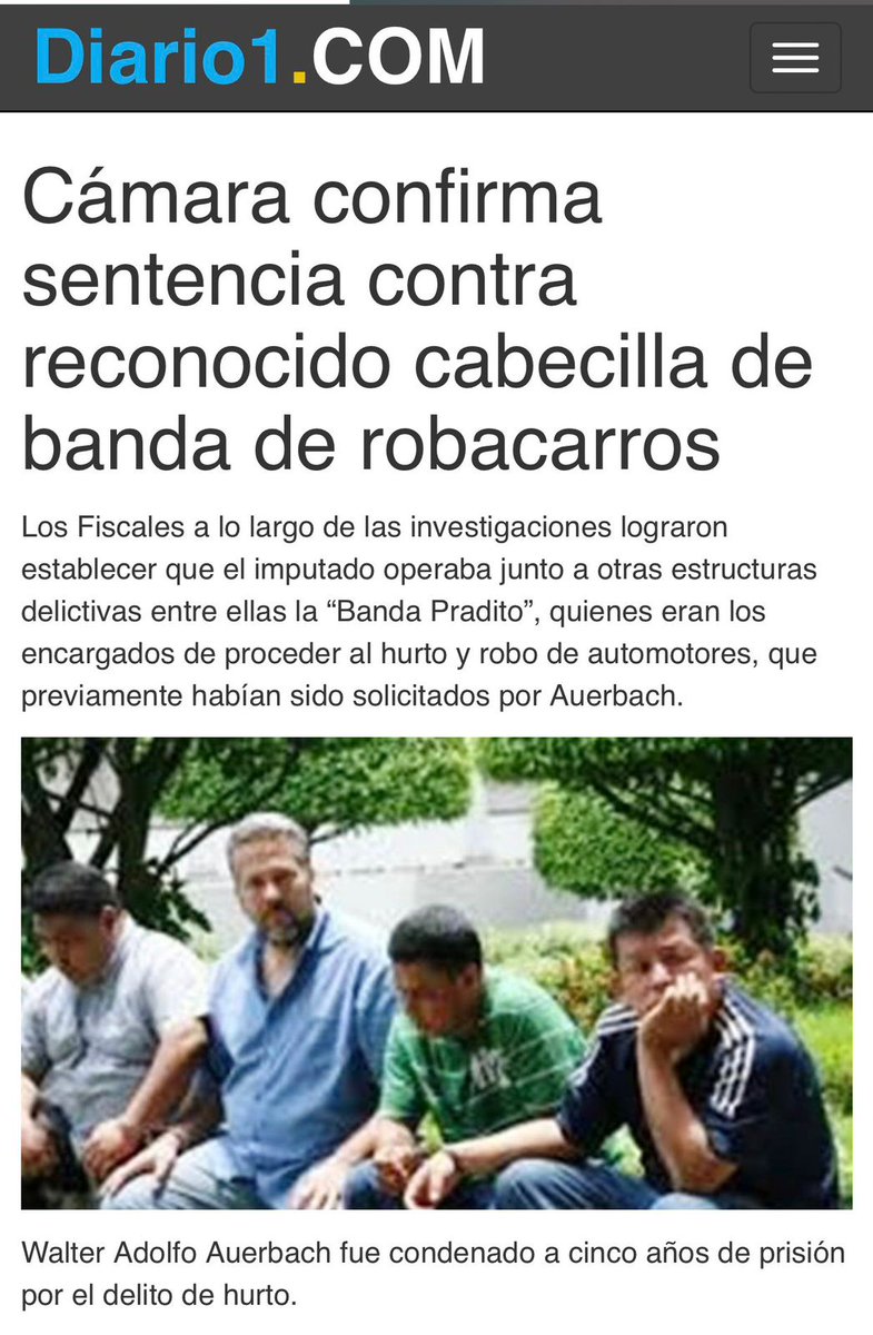"Walter Adolfo Auerbach《hermano de Romeo Auerbach, quien me tiene bloqueado》 fue condenado a 5 años por el delito de hurto"