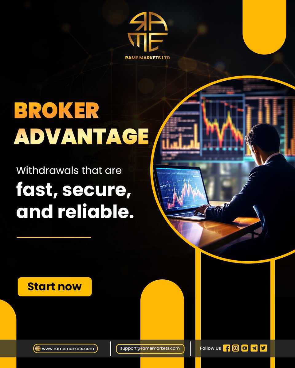 RameMarkets's tweet photo. Trade smart with Rame Markets! 🚀 Experience the Broker Advantage with withdrawals that are fast, secure, and reliable. Start today and take control of your financial journey. 💹✨
👉 https://t.co/GTQtAjb5Cd
#RameMarkets #BrokerAdvantage #SecureTrading #FinancialFreedom https://t.co/E4ryYx0uNX