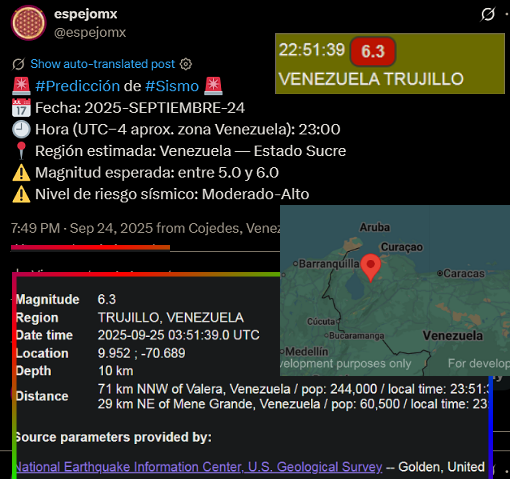 espejomx's tweet photo. #Venezuela #Temblor predicho a 9 minutos de la hora. #sismo #terremoto https://t.co/8RmD4g0Icf