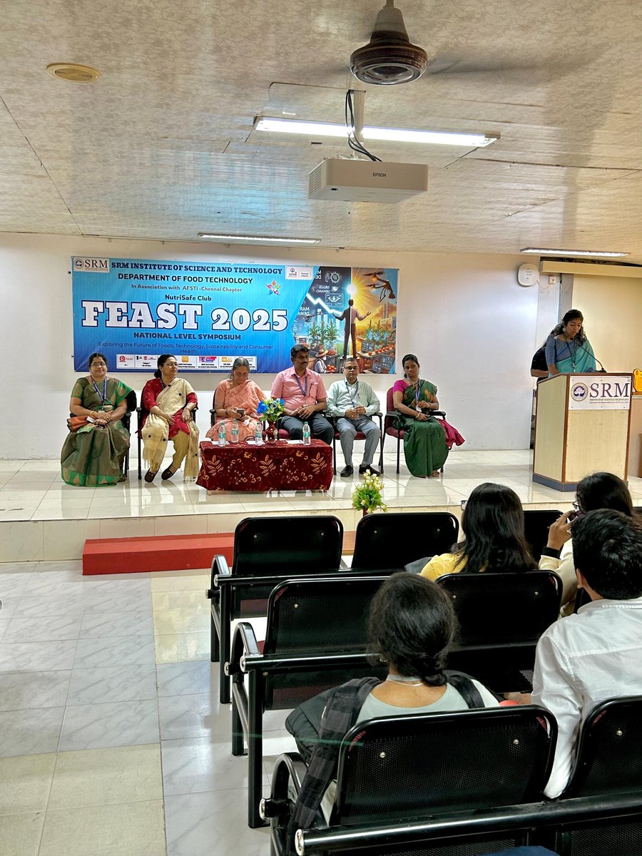 SRM_FoodEng's tweet photo. "NutriSafe Club, Dept. of Food Technology, SRMIST, in association with AFSTI–Chennai Chapter, is organizing FEAST 2025 – National Level Symposium on 23rd Sept 2025. Exploring the Future of Foods: Technology, Sustainability &amp; Consumer Health. ✨ #FEAST2025 #SRMIST" https://t.co/2VAVPpUsTc