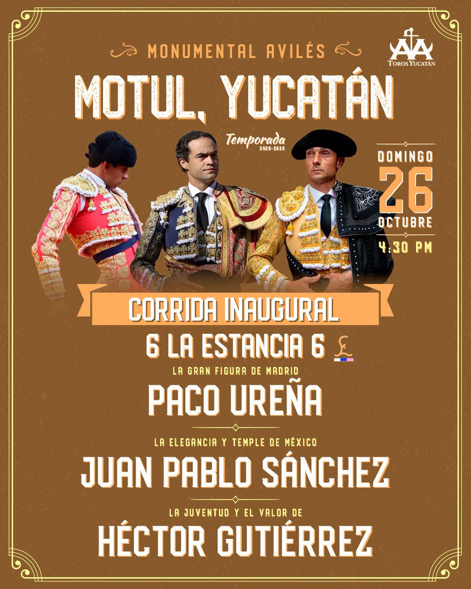 🐂 Toros Yucatán anuncia su aventura en la Monumental Avilés de Motul.
Pronto: rueda de prensa con precios y detalles de la temporada.
La afición tendrá la cita y la emoción garantizada.

#TorosYucatán #Motul #PlazaAvilés