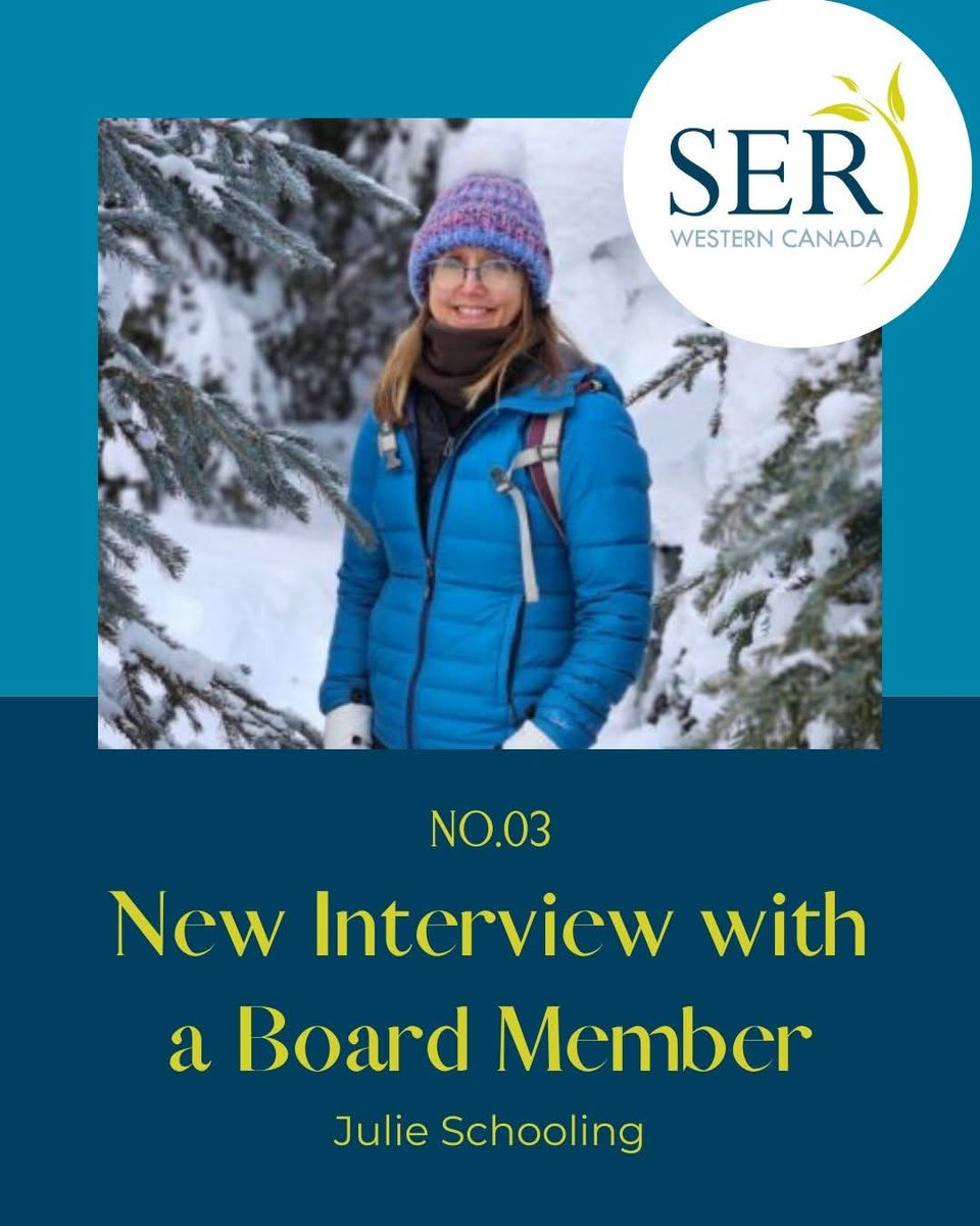 ser_wc's tweet image. To highlight our great group, we&apos;ve started to interview them so our membership can get to know who is steering the Western Canada Chapter! Check out the blog featuring Julie Schooling! 

chapter.ser.org/westerncanada/…
#restore #restoration #conservation #ecology #environment #interview