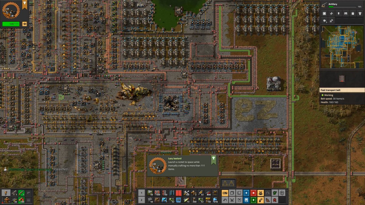 trashgamedev's tweet image. lazy bastard #Factorio