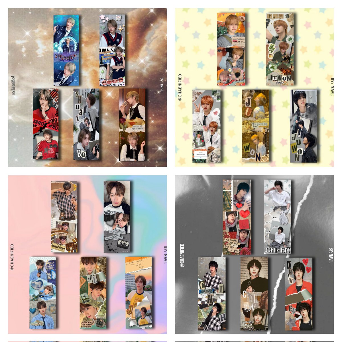 chaenified's tweet image. 📢 TO MY CO-FOHAs WHO'S INTERESTED.

✨ LOVING MY 9 STARS ! ✨

AHOF'S BY MEMBERS
"FUN-EDIT" BOOKMARK SET with holder 🔖

✅ BOOKMARK IS MADE BY HIGH QUALITY PHOTO FILM
✅ TEXTURE: MATTE
✅ HOLDER MADE BY VELLUM BOARD 
✅ LAYOUT MADE BY @chaenified

ON SALE: 

SET (5s) PER MEMBER