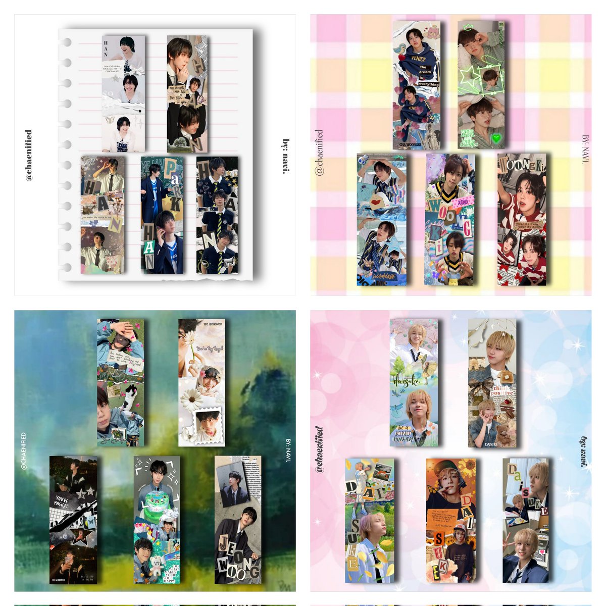 chaenified's tweet image. 📢 TO MY CO-FOHAs WHO'S INTERESTED.

✨ LOVING MY 9 STARS ! ✨

AHOF'S BY MEMBERS
"FUN-EDIT" BOOKMARK SET with holder 🔖

✅ BOOKMARK IS MADE BY HIGH QUALITY PHOTO FILM
✅ TEXTURE: MATTE
✅ HOLDER MADE BY VELLUM BOARD 
✅ LAYOUT MADE BY @chaenified

ON SALE: 

SET (5s) PER MEMBER