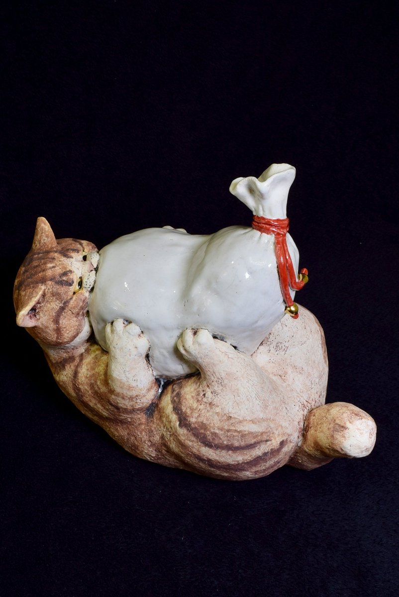 白亜器 猫徳利 とっくり 茶トラ 白亜器 猫徳利 とっくり 茶トラ 白亜器