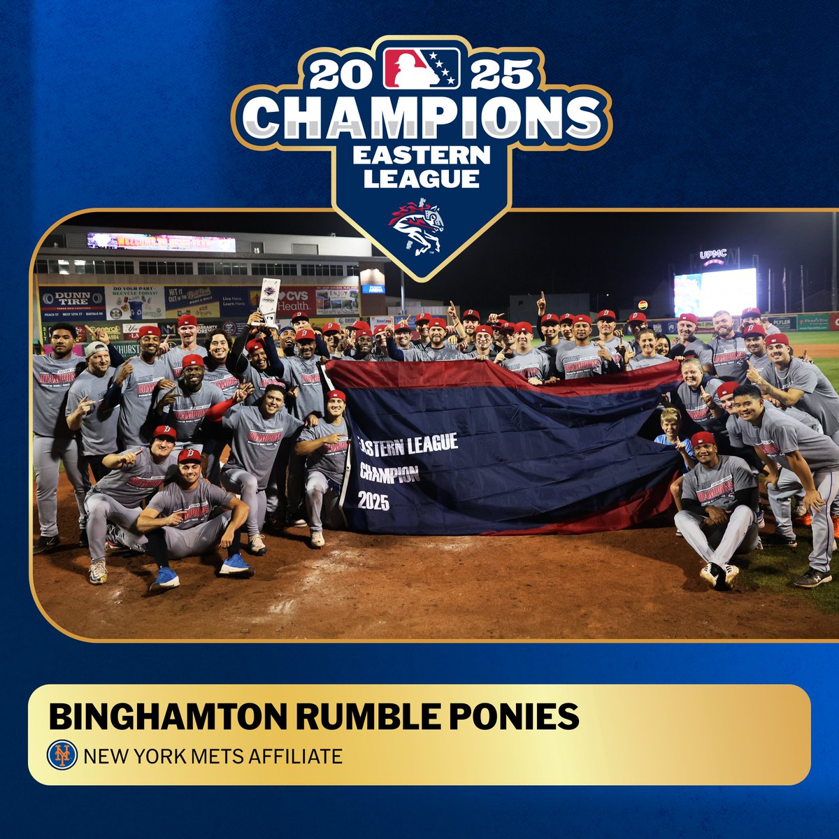 "It's just the next-man mentality."

Jonah Tong, Jett Williams and Ryan Clifford led Binghamton to 71 wins.

The #Mets' Double-A affiliate kept on rolling to a franchise-record total in victories (90) and now the Eastern League title: atmlb.com/42dnKql