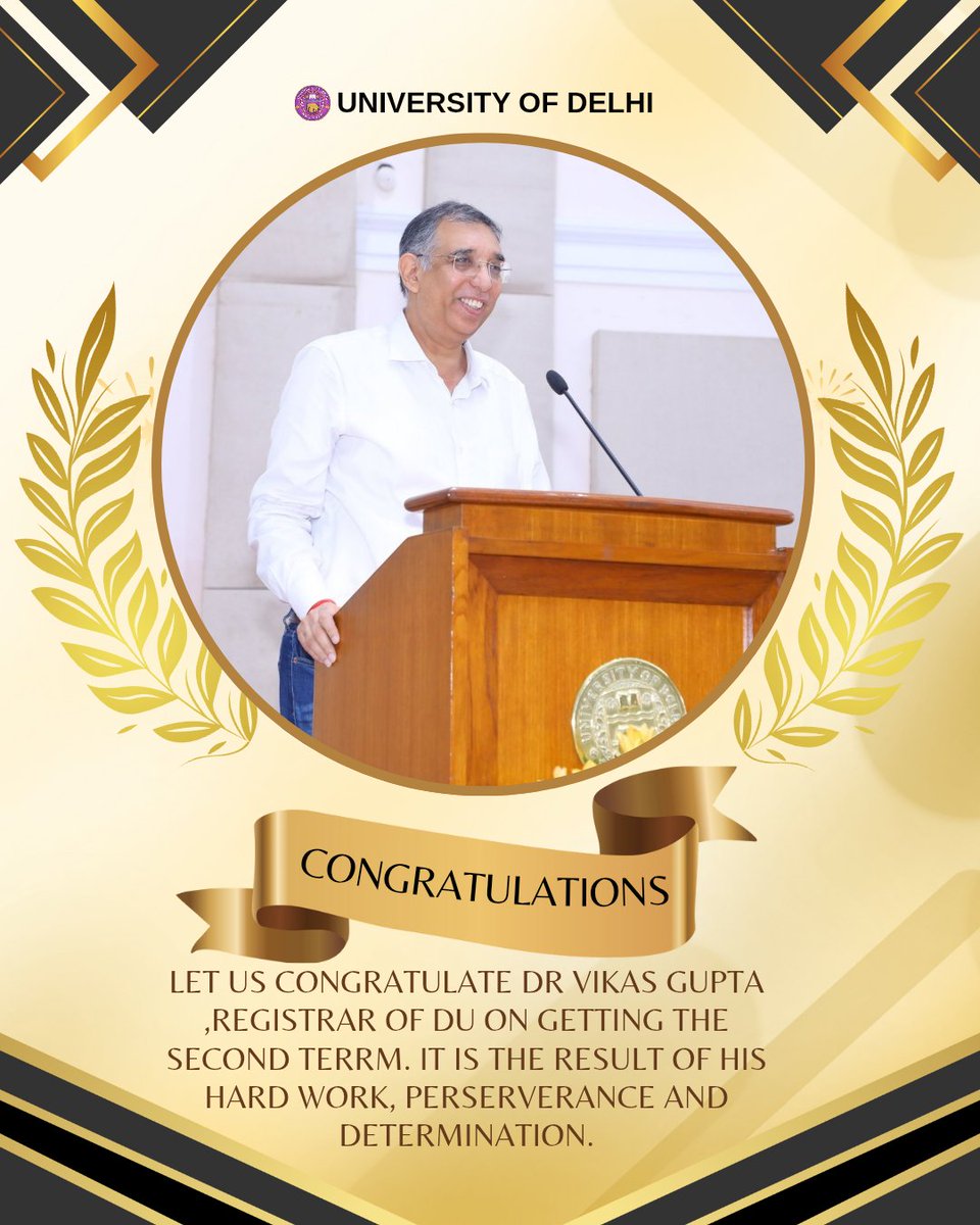 rajbirsinghdu's tweet image. Congratulations to @Vikasgupta_du Sir 🎉🎉