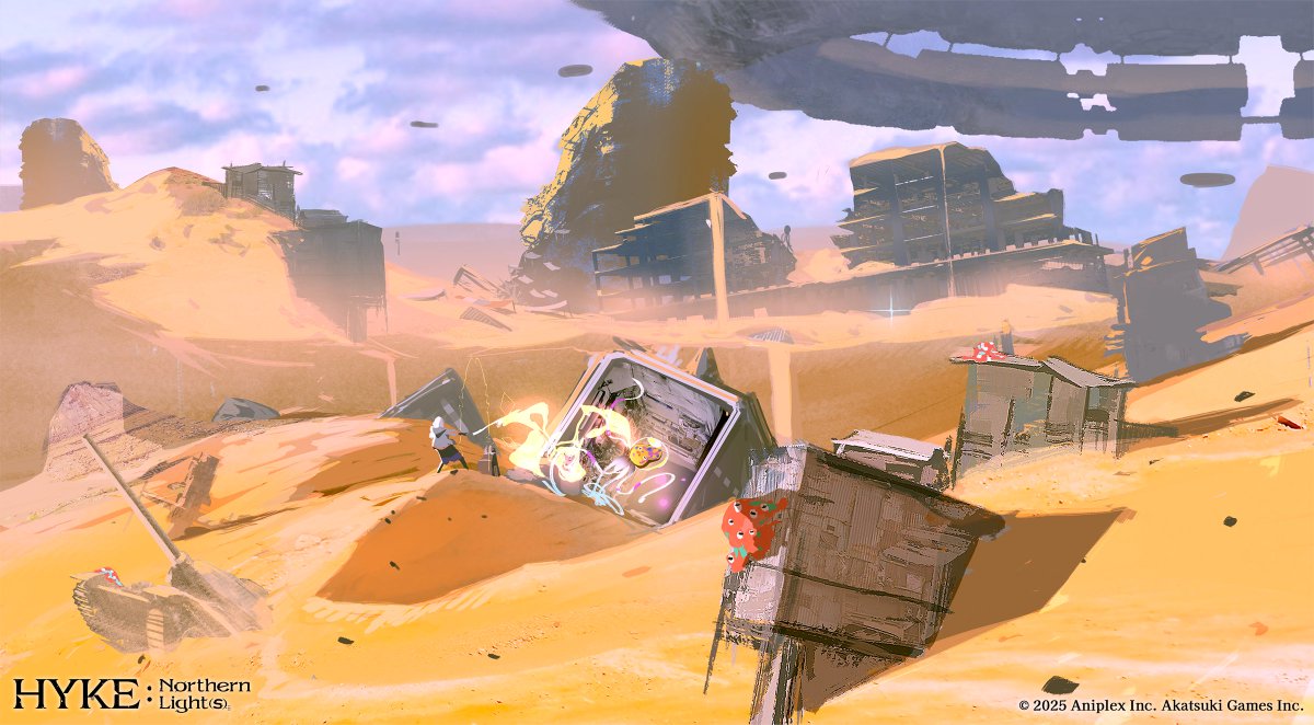 HYKE:Northern Light(s)
🎨 Initial Concept Art 11

世界観をかたちづくる初期コンセプトアートをご紹介
One of the first visions of the world taking shape.

荒野で謎の生命体と戦うハイク
”Hyke confronts a mysterious life form in the wasteland.”

▼Now Available
hyke-northernlights.com