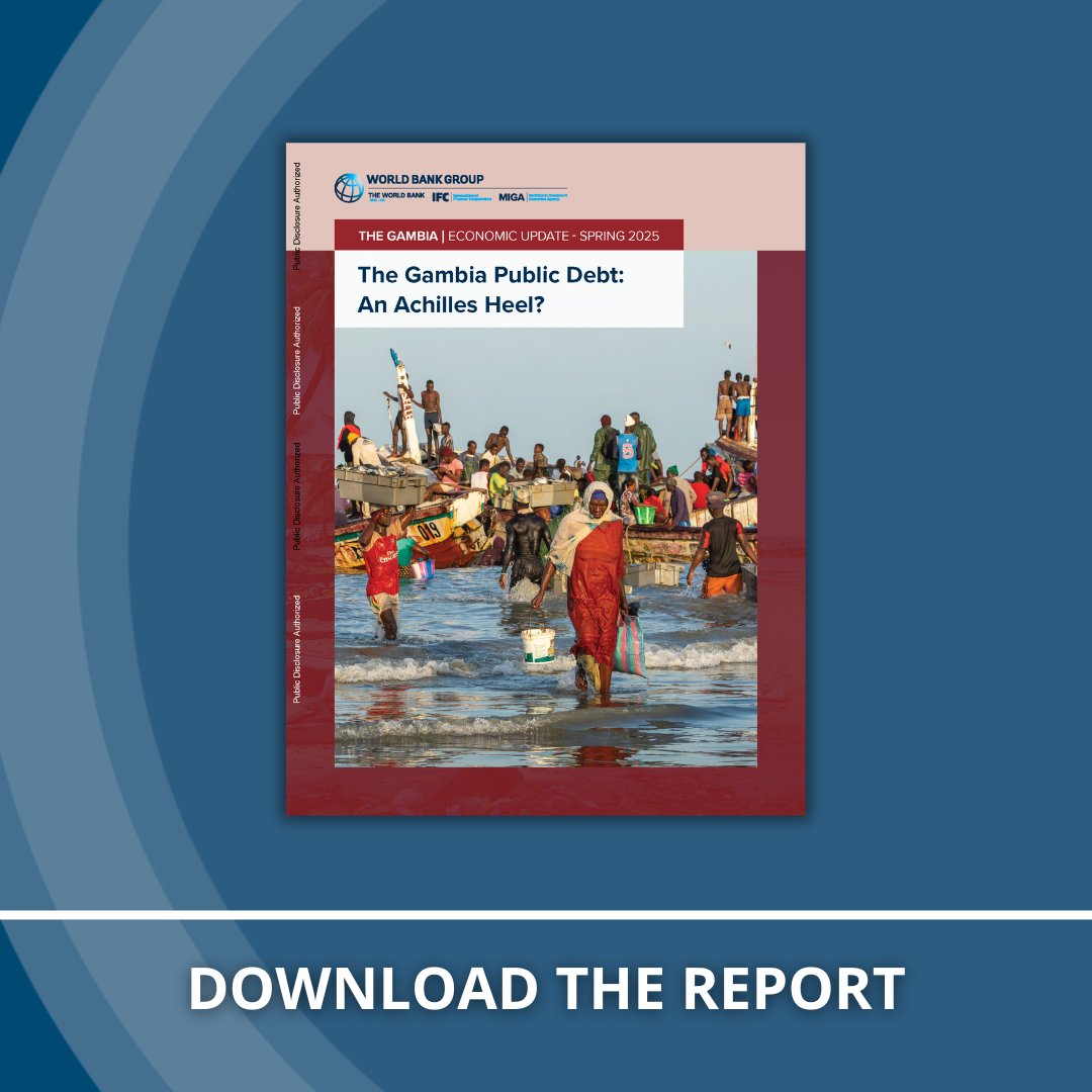 The #Gambia's latest economic update shows that the country’s growth is supported by:
➡️A strong services sector
➡️Increased public and private investment
➡️Moderation in inflation

Download the report to learn more about the country's economic trajectory: wrld.bg/OyqX50WTtGp
