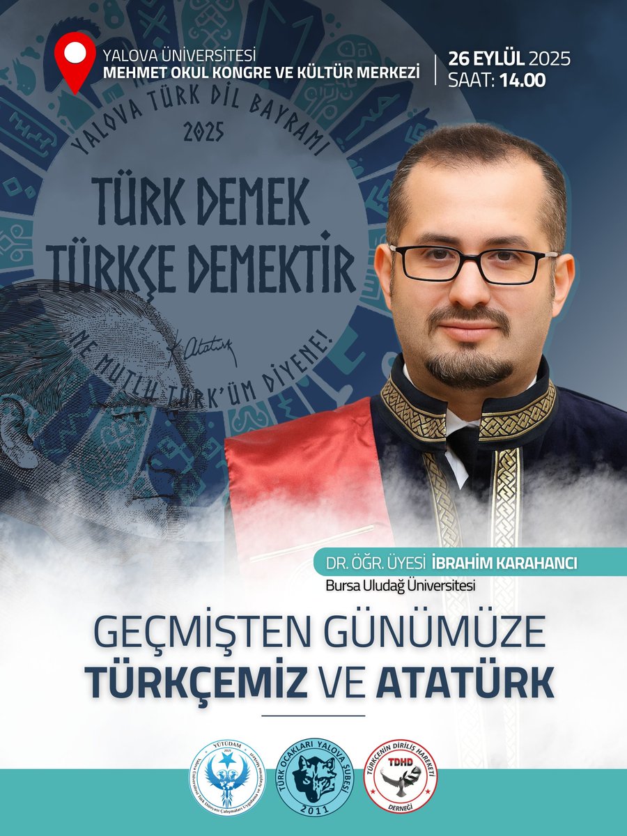 "TÜRK DEMEK TÜRKÇE DEMEKTİR".
26 Eylül Türk Dil Bayramı kapsamında üçüncüsünü düzenleyeceğimiz etkinlikler dizimize davetlisiniz. 
#26Eylül #TürkDilBayramı