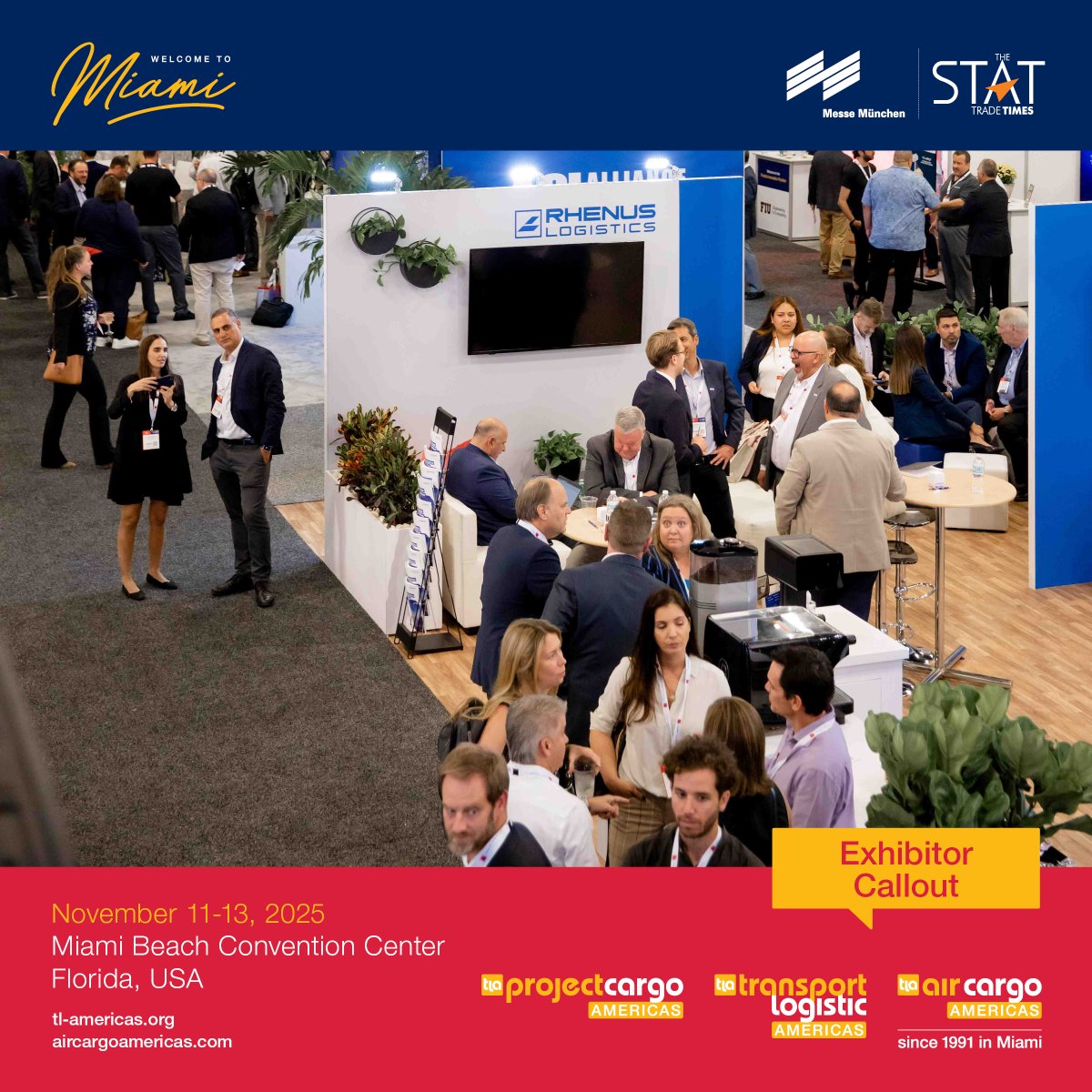 StatMediaNews's tweet image. 💬 Expand your brand reach across the Americas! Exhibit at transport logistics and air cargo Americas 2025 to meet buyers, decision-makers, and industry leaders in one place. Join the exhibitor community today!

#transportlogistic #aircargoAmericas2025

tl-americas.org/exhibitors#par…