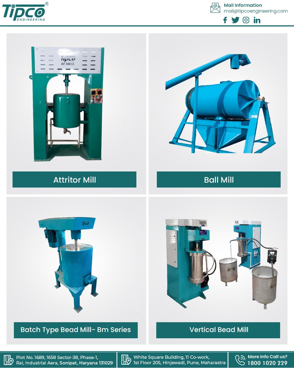 tipcoengineer's tweet image. At Tipco Engineering, we take pride in delivering cutting-edge milling solutions designed for precision, efficiency, and innovation. ⚙️✨
🔹Explore our advanced Mill Series
📞1800 1020 229 | ✉️mail@tipcoengineering.com
.
.
.
#millmachine #machine #manufacturing #paint #coatings