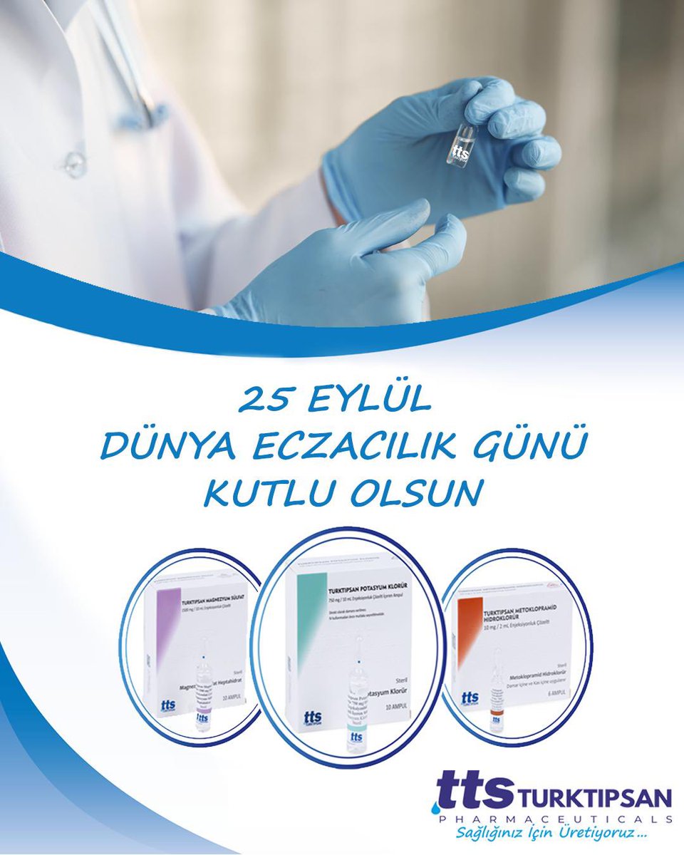 25 Eylül Dünya Eczacılık Günü kutlu olsun.
#turktipsan