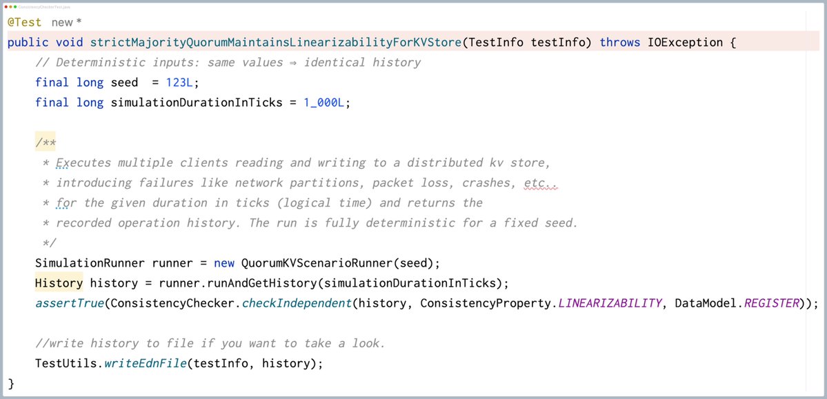 unmeshjoshi's tweet image. Debugging distributed system failures is tricky. Deterministic simulation + Jepsen makes it tractable. With TickLoom, build your own algorithms, inject partitions/loss/crashes, and prove properties from histories.
github.com/unmeshjoshi/ti…
#DistributedSystems #Jepsen #Java