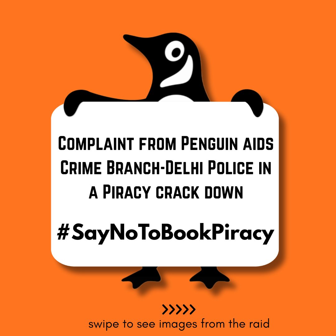 PenguinIndia's tweet image. 🧵A significant number of pirated Penguin books were discovered by the Crime Branch of Delhi Police during a raid. The publishing house has been a champion of anti-piracy efforts and has complained to the authorities, which led to this raid and seizure of pirated books.